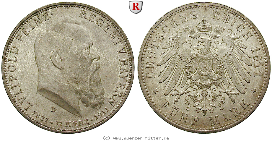 Klicken Sie auf das Bild um es auf Ihrem Rechner zu speichern deutsches-kaiserreich-luitpold-prinzregent-5-mark/93301.jpg