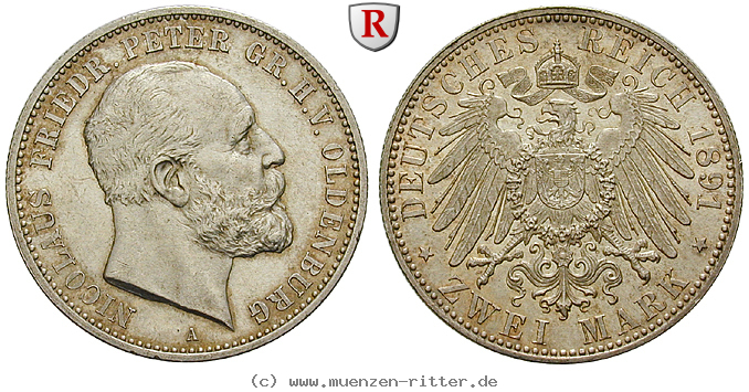 Klicken Sie auf das Bild um es auf Ihrem Rechner zu speichern deutsches-kaiserreich-nicolaus-friedrich-peter-2-mark/102750.jpg