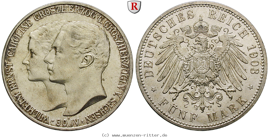 Klicken Sie auf das Bild um es auf Ihrem Rechner zu speichern deutsches-kaiserreich-wilhelm-ernst-5-mark/102862.jpg