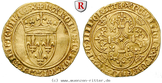Klicken Sie auf das Bild um es auf Ihrem Rechner zu speichern frankreich-charles-vi-ecu-d-or--la-couronne/43464.jpg