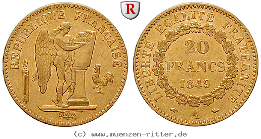 Klicken Sie auf das Bild um es auf Ihrem Rechner zu speichern frankreich-ii-republik-20-francs/ag10487.jpg