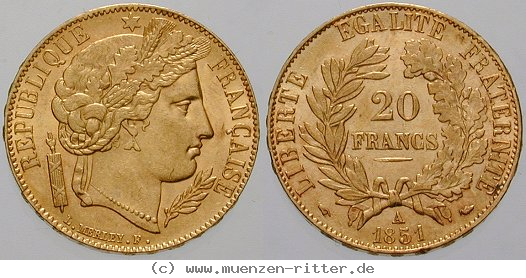 Klicken Sie auf das Bild um es auf Ihrem Rechner zu speichern frankreich-ii-republik-20-francs/ag10493.jpg