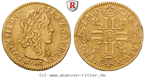 Klicken Sie auf das Bild um es auf Ihrem Rechner zu speichern frankreich-louis-xiii-1-2-louis-d-or/32726.jpg