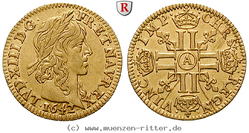 Klicken Sie auf das Bild um es auf Ihrem Rechner zu speichern frankreich-louis-xiii-1-2-louis-d-or/84687.jpg