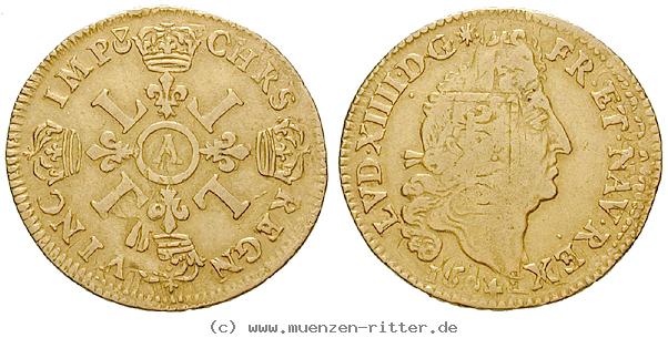 Klicken Sie auf das Bild um es auf Ihrem Rechner zu speichern frankreich-louis-xiv-louis-d-or-aux-quatre-l/21304.jpg