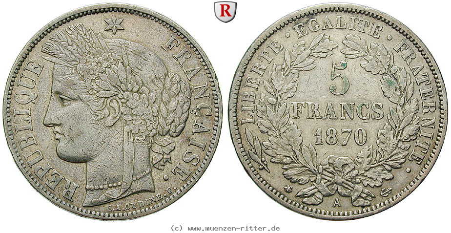 Klicken Sie auf das Bild um es auf Ihrem Rechner zu speichern frankreich-regierung-der-nationalen-verteidigung-5-francs/66998.jpg