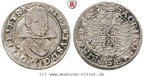 Klicken Sie auf das Bild um es auf Ihrem Rechner zu speichern friedland-und-sagan-herzogtum-albrecht-von-wallenstein-groschen-3-kreuzer/73295.jpg