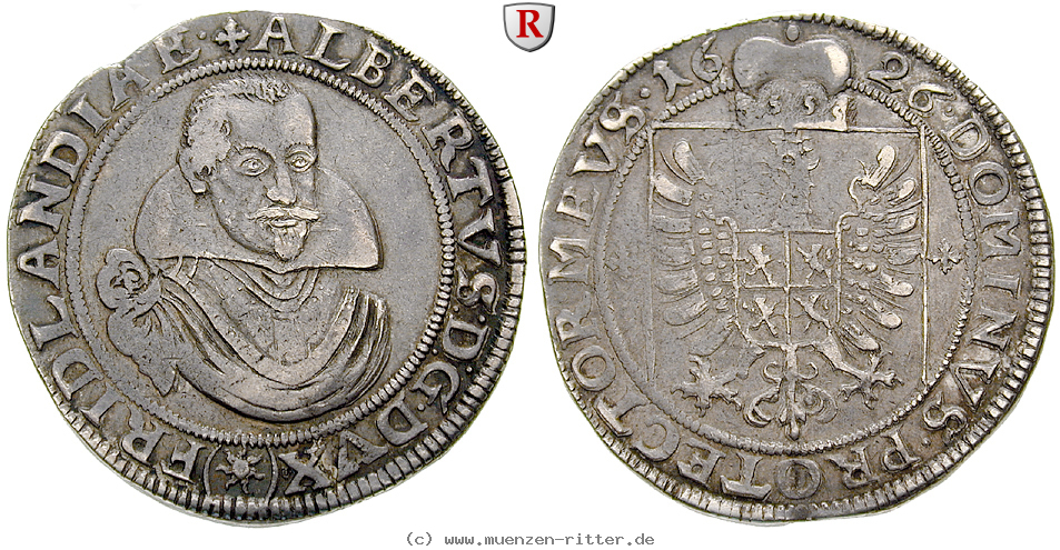 Klicken Sie auf das Bild um es auf Ihrem Rechner zu speichern friedland-und-sagan-herzogtum-albrecht-von-wallenstein-taler/73277.jpg