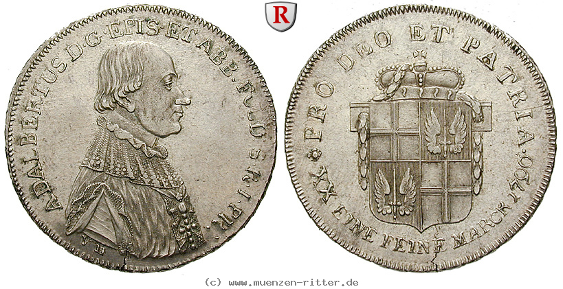 Klicken Sie auf das Bild um es auf Ihrem Rechner zu speichern fulda-bistum-adalbert-von-harstall-1-2-konventionstaler/60451.jpg
