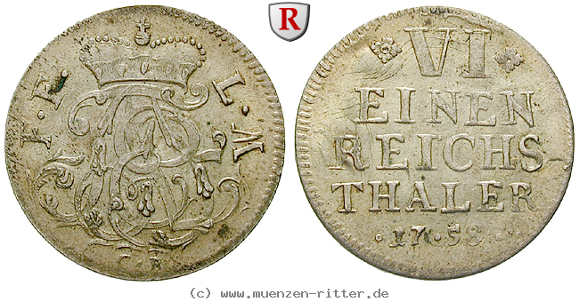 Klicken Sie auf das Bild um es auf Ihrem Rechner zu speichern fulda-bistum-adalbert-von-walderdorff-1-6-taler/34592.jpg