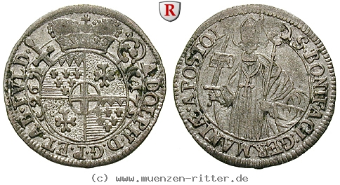 Klicken Sie auf das Bild um es auf Ihrem Rechner zu speichern fulda-bistum-adolph-von-dalberg-groschen/100895.jpg