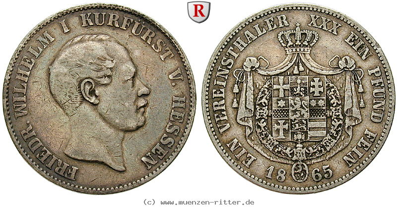 Klicken Sie auf das Bild um es auf Ihrem Rechner zu speichern hessen-friedrich-wilhelm-i-vereinstaler/51046.jpg