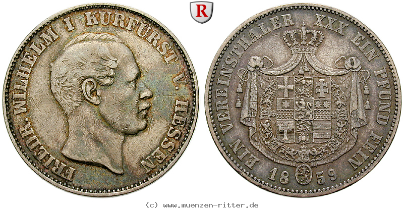 Klicken Sie auf das Bild um es auf Ihrem Rechner zu speichern hessen-friedrich-wilhelm-i-vereinstaler/90643.jpg
