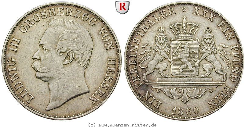 Klicken Sie auf das Bild um es auf Ihrem Rechner zu speichern hessen-ludwig-iii-vereinstaler/29166.jpg