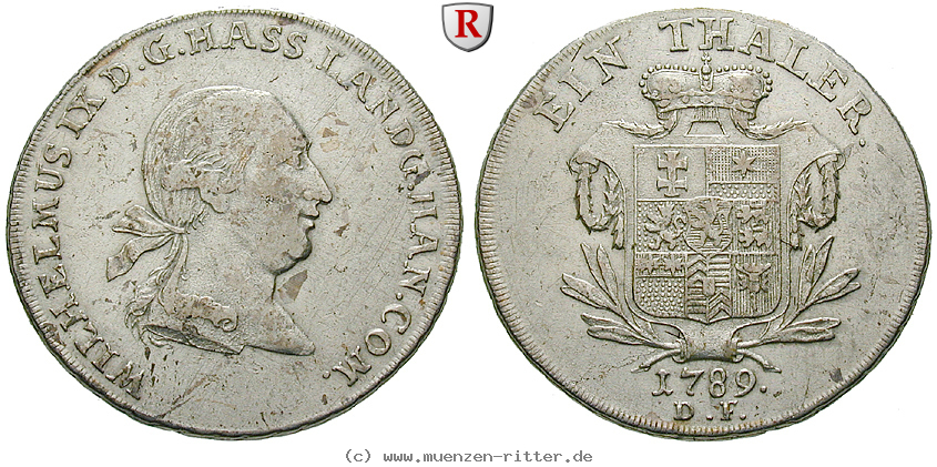 Klicken Sie auf das Bild um es auf Ihrem Rechner zu speichern hessen-wilhelm-ix-taler/31481.jpg