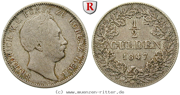 Klicken Sie auf das Bild um es auf Ihrem Rechner zu speichern hohenzollern-friedrich-wilhelm-constantin-1-2-gulden/93820.jpg