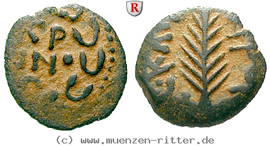 Klicken Sie auf das Bild um es auf Ihrem Rechner zu speichern judaea--prokuratoren-antonius-felix-prutah/50609.jpg