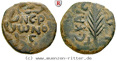 Klicken Sie auf das Bild um es auf Ihrem Rechner zu speichern judaea--prokuratoren-porcius-festus-prutah/54980.jpg