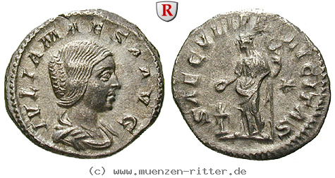 Klicken Sie auf das Bild um es auf Ihrem Rechner zu speichern julia-maesa-grossmutter-des-elagabal-denar/62366.jpg