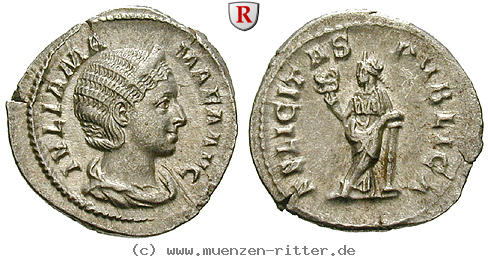 Klicken Sie auf das Bild um es auf Ihrem Rechner zu speichern julia-mamaea-mutter-des-severus-alexander-denar/102345.jpg