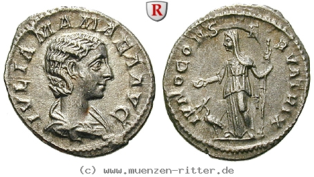 Klicken Sie auf das Bild um es auf Ihrem Rechner zu speichern julia-mamaea-mutter-des-severus-alexander-denar/102505.jpg