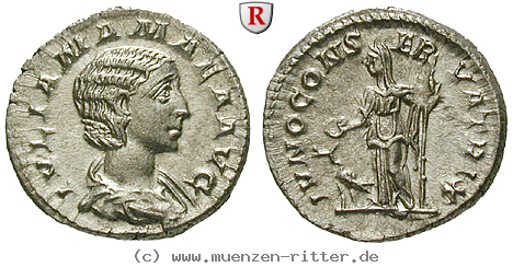 Klicken Sie auf das Bild um es auf Ihrem Rechner zu speichern julia-mamaea-mutter-des-severus-alexander-denar/35220.jpg