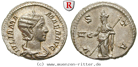 Klicken Sie auf das Bild um es auf Ihrem Rechner zu speichern julia-mamaea-mutter-des-severus-alexander-denar/40331.jpg