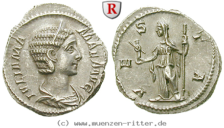 Klicken Sie auf das Bild um es auf Ihrem Rechner zu speichern julia-mamaea-mutter-des-severus-alexander-denar/40419.jpg