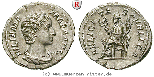 Klicken Sie auf das Bild um es auf Ihrem Rechner zu speichern julia-mamaea-mutter-des-severus-alexander-denar/52037.jpg