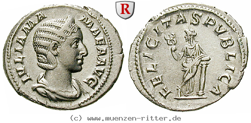 Klicken Sie auf das Bild um es auf Ihrem Rechner zu speichern julia-mamaea-mutter-des-severus-alexander-denar/55156.jpg
