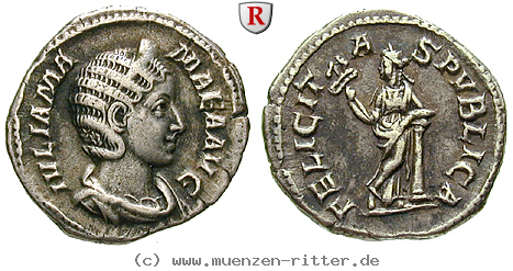 Klicken Sie auf das Bild um es auf Ihrem Rechner zu speichern julia-mamaea-mutter-des-severus-alexander-denar/59679.jpg