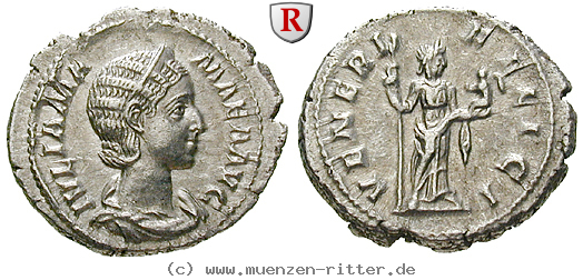 Klicken Sie auf das Bild um es auf Ihrem Rechner zu speichern julia-mamaea-mutter-des-severus-alexander-denar/83884.jpg
