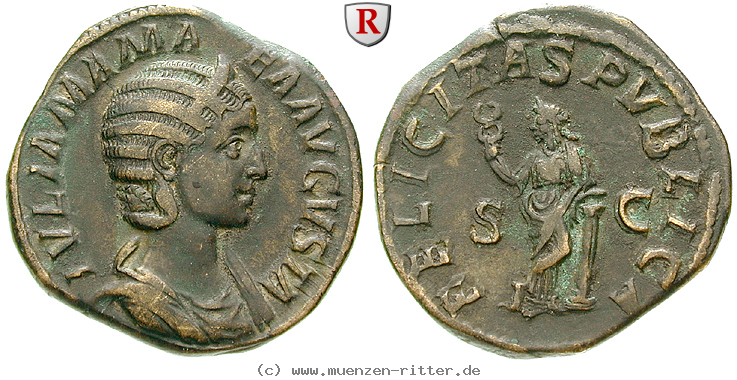 Klicken Sie auf das Bild um es auf Ihrem Rechner zu speichern julia-mamaea-mutter-des-severus-alexander-sesterz/52038.jpg
