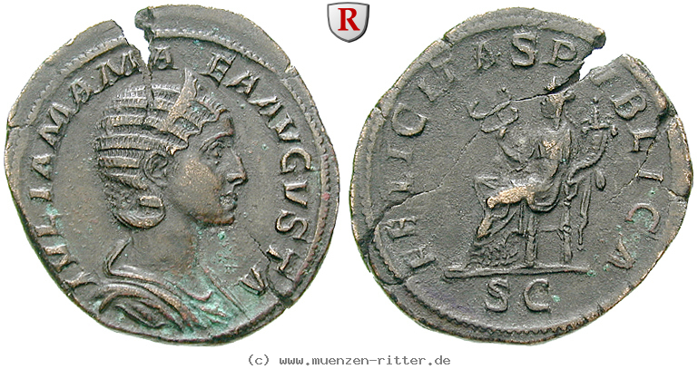 Klicken Sie auf das Bild um es auf Ihrem Rechner zu speichern julia-mamaea-mutter-des-severus-alexander-sesterz/67950.jpg