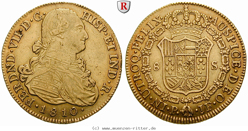 Klicken Sie auf das Bild um es auf Ihrem Rechner zu speichern kolumbien-ferdinand-vii-8-escudos/55545.jpg