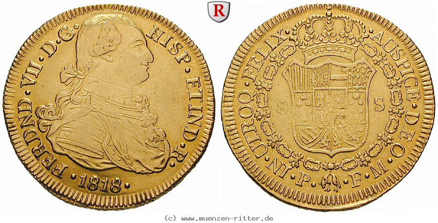 Klicken Sie auf das Bild um es auf Ihrem Rechner zu speichern kolumbien-ferdinand-vii-8-escudos/55546.jpg
