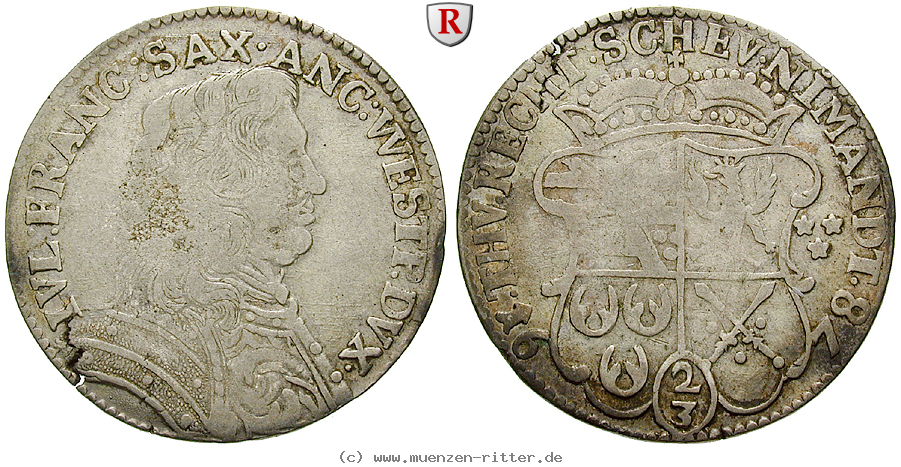 Klicken Sie auf das Bild um es auf Ihrem Rechner zu speichern lauenburg-herzogtum-julius-franz-2-3-taler/31501.jpg