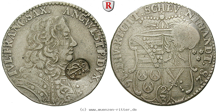 Klicken Sie auf das Bild um es auf Ihrem Rechner zu speichern lauenburg-herzogtum-julius-franz-2-3-taler/65905.jpg