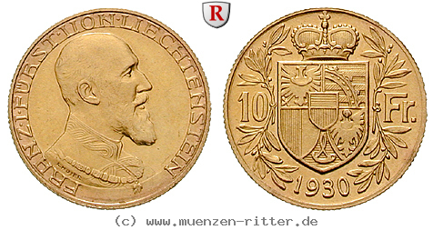 Klicken Sie auf das Bild um es auf Ihrem Rechner zu speichern liechtenstein-franz-i-10-franken/25194.jpg