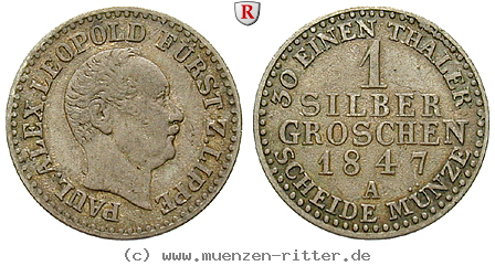 Klicken Sie auf das Bild um es auf Ihrem Rechner zu speichern lippe-grafschaft-paul-alexander-leopold-silbergroschen/86060.jpg
