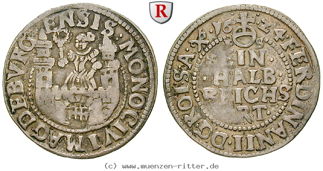 Klicken Sie auf das Bild um es auf Ihrem Rechner zu speichern magdeburg-stadt-1-2-reichsort-1-8-taler/54356.jpg