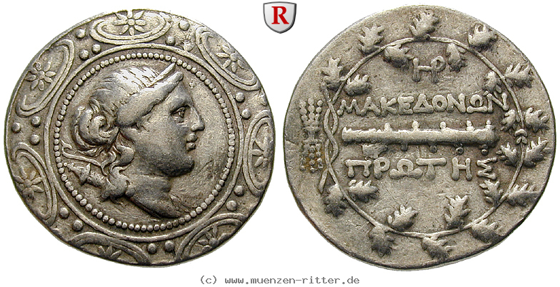 Klicken Sie auf das Bild um es auf Ihrem Rechner zu speichern makedonien-roemische-provinz-freistaat-tetradrachme/95314.jpg