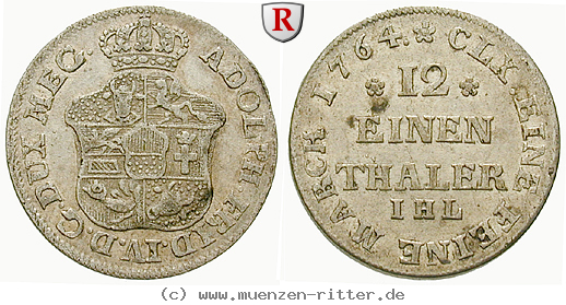 Klicken Sie auf das Bild um es auf Ihrem Rechner zu speichern mecklenburg-adolph-friedrich-iv-1-12-taler/48275.jpg