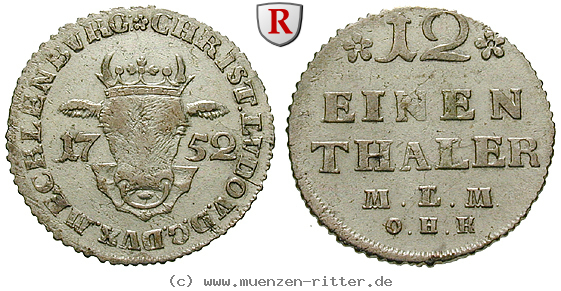 Klicken Sie auf das Bild um es auf Ihrem Rechner zu speichern mecklenburg-christian-ludwig-ii-1-12-taler/31514.jpg