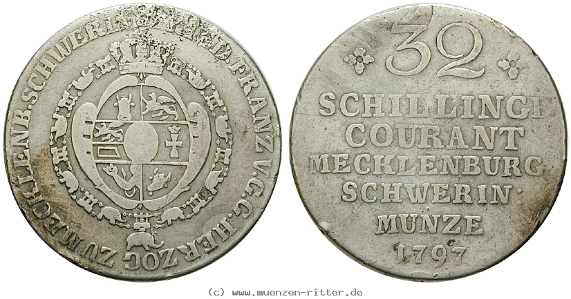 Klicken Sie auf das Bild um es auf Ihrem Rechner zu speichern mecklenburg-friedrich-franz-i-32-schilling/31240.jpg