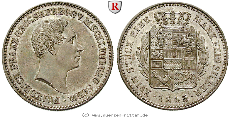 Klicken Sie auf das Bild um es auf Ihrem Rechner zu speichern mecklenburg-friedrich-franz-ii-2-3-taler/90651.jpg