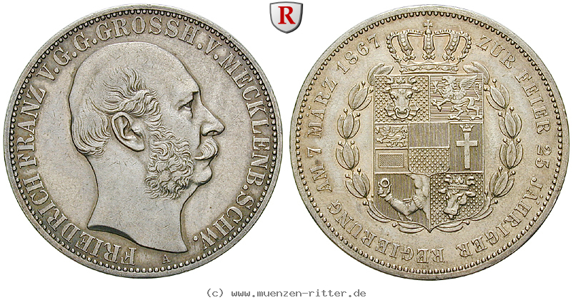 Klicken Sie auf das Bild um es auf Ihrem Rechner zu speichern mecklenburg-friedrich-franz-ii-vereinstaler/80482.jpg