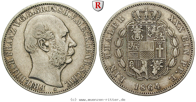 Klicken Sie auf das Bild um es auf Ihrem Rechner zu speichern mecklenburg-friedrich-franz-ii-vereinstaler/97758.jpg