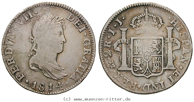 Klicken Sie auf das Bild um es auf Ihrem Rechner zu speichern mexiko-ferdinand-vii-2-reales/13236.jpg