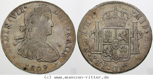 Klicken Sie auf das Bild um es auf Ihrem Rechner zu speichern mexiko-ferdinand-vii-8-reales/ag10911.jpg